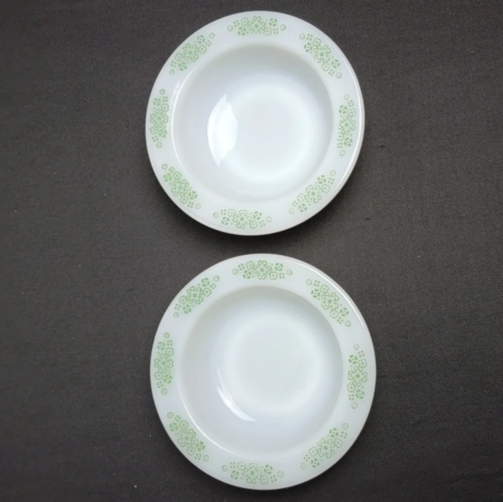 Anchor Hocking‎ #1073 Springwood Green Wide Rim Bowls